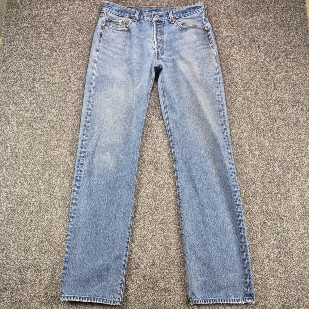 Vintage Levi's 501 XX Jeans Mens 35x38 (Fits 32x34) Blue Straight Leg Button Fly